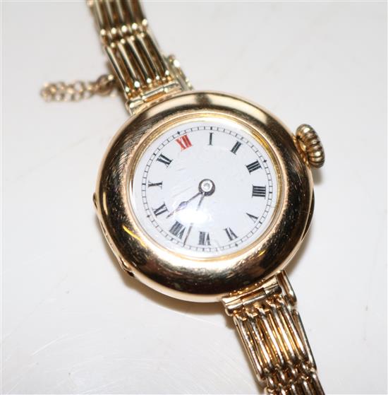 Early 20th century 15K gold wrist watch